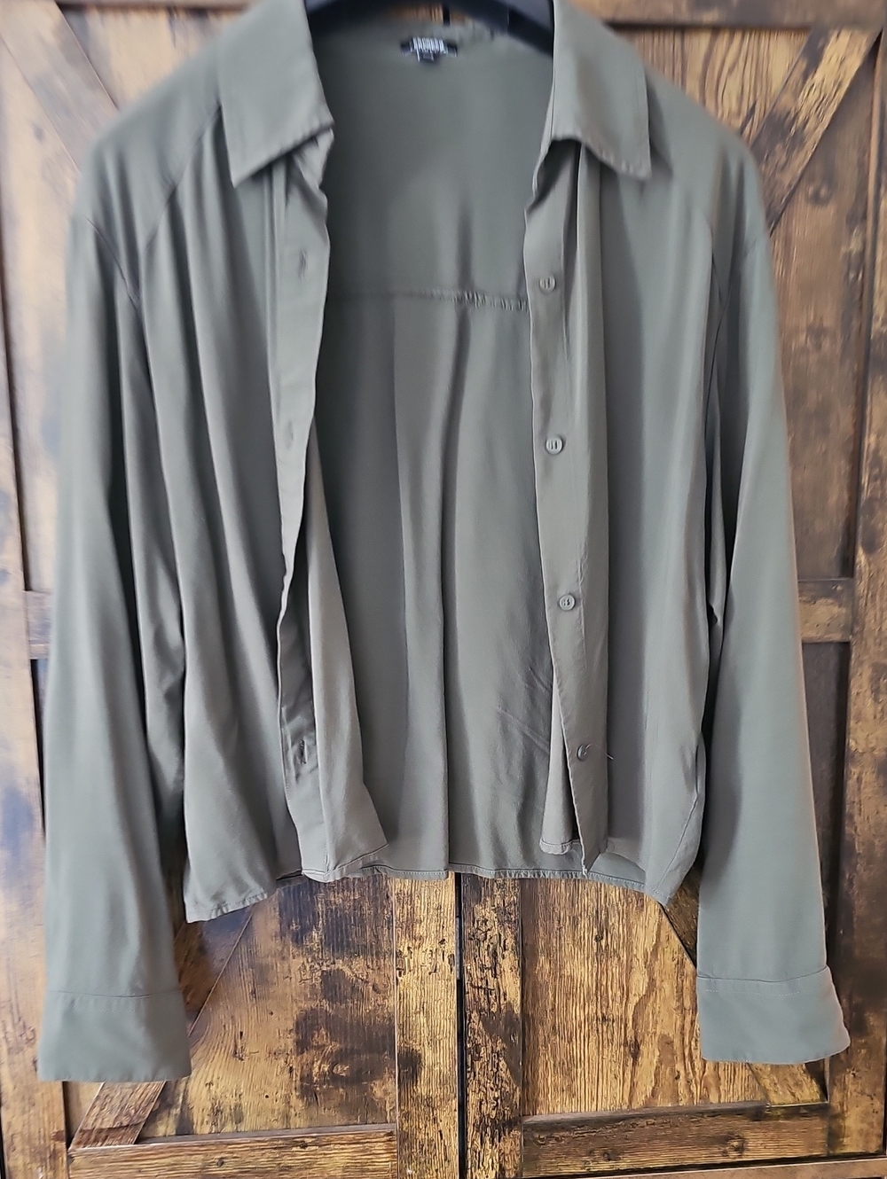 Express Boyfriend Portofino Shirt Jacket in Olive